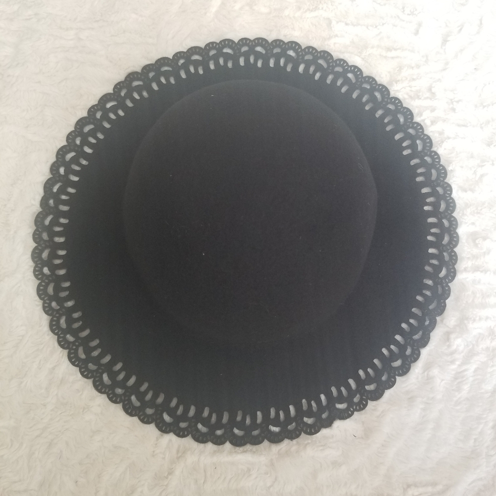 Rossomenta Firenze Anthropologie Wool Lasercut Black Hat